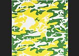 Green Wall Art - Camouflage green yellow white